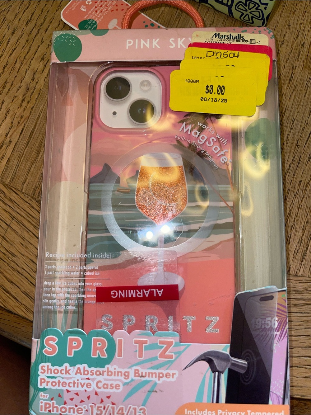 Pink Sky “Spritz” Case for iPhone 15/14/13.  Recipe included inside!